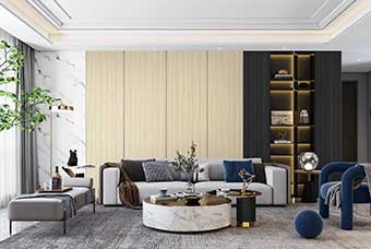 湖南轻奢风格-客厅